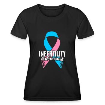 Sensibilisation à l’infertilité Ruban rose et bleu - T-shirt sport Femme - noir - Devant - AI Model Female 172 light (172cm)