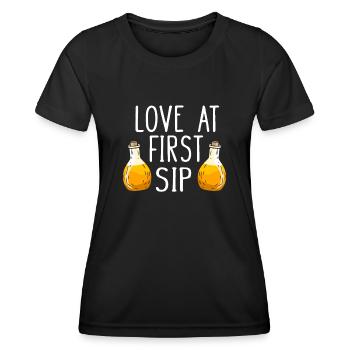 Amour au premier verre d’amateur de kombucha - T-shirt sport Femme - noir - Devant - AI Model Female 172 light (172cm)