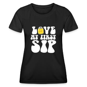 Liebe auf den ersten Schluck Kombucha-Liebhaber - Frauen Funktions-T-Shirt - Schwarz - Vorne - AI Model Female 172 light (172cm)