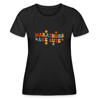 Les marathons sont mignons pour l’ultramarathon - T-shirt sport Femme - noir - Devant - AI Model Female 172 light (172cm)