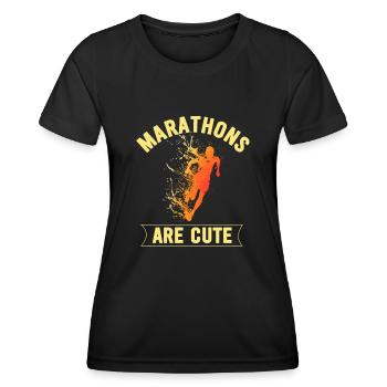 Les marathons sont mignons pour l’ultramarathon - T-shirt sport Femme - noir - Devant - AI Model Female 172 light (172cm)