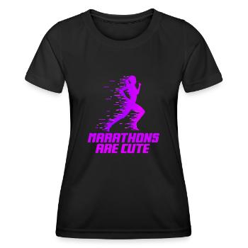 Les marathons sont mignons pour l’ultramarathon - T-shirt sport Femme - noir - Devant - AI Model Female 172 light (172cm)