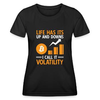 Bitcoin Kryptowährung BTC Crypto Trader - Frauen Funktions-T-Shirt - Schwarz - Vorne - AI Model Female 172 light (172cm)