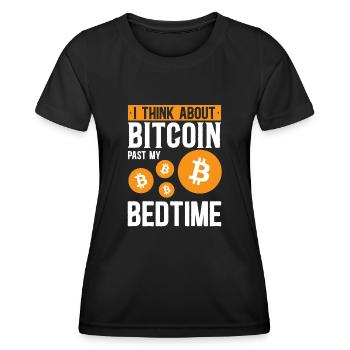 Bitcoin Kryptowährung BTC Crypto Trader - Frauen Funktions-T-Shirt - Schwarz - Vorne - AI Model Female 172 light (172cm)