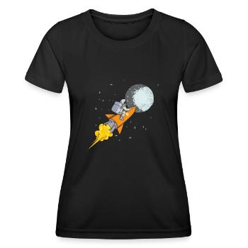 Bitcoin Kryptowährung BTC Crypto Trader - Frauen Funktions-T-Shirt - Schwarz - Vorne - AI Model Female 172 light (172cm)