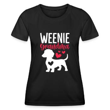 Weenie Oma Lustiger Hund Oma Dackel Hund - Frauen Funktions-T-Shirt - Schwarz - Vorne - AI Model Female 172 light (172cm)