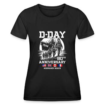 80. Geburtstag der Landung am Strand der Normandie - Frauen Funktions-T-Shirt - Schwarz - Vorne - AI Model Female 172 light (172cm)