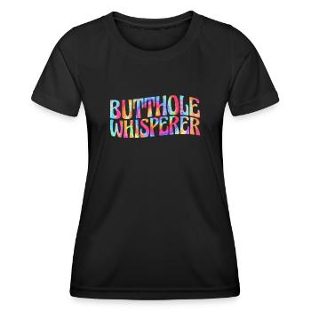 Arschloch-Flüsterer - Frauen Funktions-T-Shirt - Schwarz - Vorne - AI Model Female 172 light (172cm)