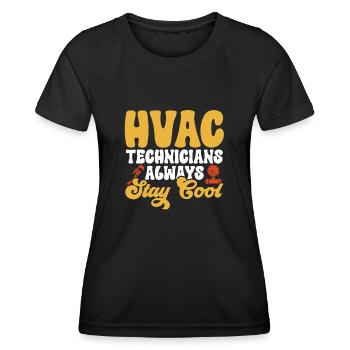 Chauffage, Climatisation, Ventilation, Technicien - T-shirt sport Femme - noir - Devant - AI Model Female 172 light (172cm)