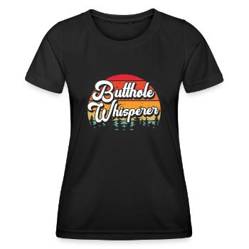 Arschloch-Flüsterer - Frauen Funktions-T-Shirt - Schwarz - Vorne - AI Model Female 172 light (172cm)