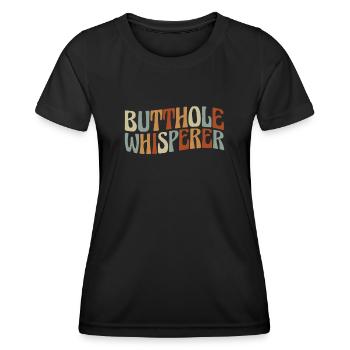 Arschloch-Flüsterer - Frauen Funktions-T-Shirt - Schwarz - Vorne - AI Model Female 172 light (172cm)