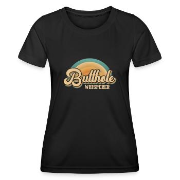 Arschloch-Flüsterer - Frauen Funktions-T-Shirt - Schwarz - Vorne - AI Model Female 172 light (172cm)
