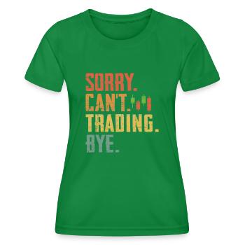 Drôle de trading rétro groovy Marché boursier - T-shirt sport Femme - vert - Devant - AI Model Female 172 dark (172cm)