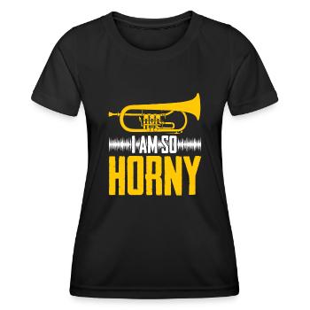 Flugelhorn Brass Instrument Orchestra - Frauen Funktions-T-Shirt - Schwarz - Vorne - AI Model Female 172 light (172cm)