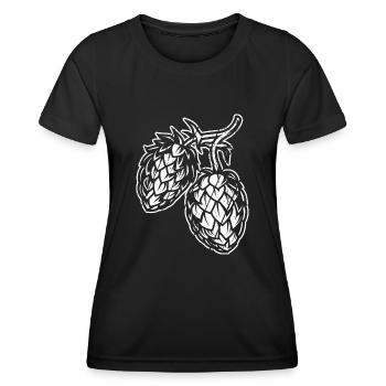 Vintage Bier Biertrinken Bier Fun Beerpong Hopfen - Frauen Funktions-T-Shirt - Schwarz - Vorne - AI Model Female 172 light (172cm)