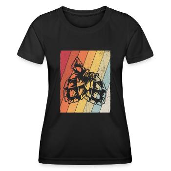 Vintage Bier Biertrinken Bier Fun Beerpong Hopfen - Frauen Funktions-T-Shirt - Schwarz - Vorne - AI Model Female 172 light (172cm)