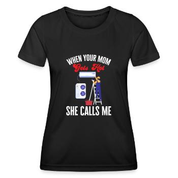 Chauffage, Climatisation, Ventilation, Technicien - T-shirt sport Femme - noir - Devant - AI Model Female 172 light (172cm)
