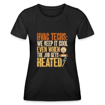 Chauffage, Climatisation, Ventilation, Technicien - T-shirt sport Femme - noir - Devant - AI Model Female 172 light (172cm)