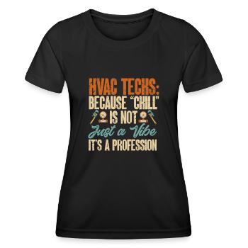 Chauffage, Climatisation, Ventilation, Technicien - T-shirt sport Femme - noir - Devant - AI Model Female 172 light (172cm)