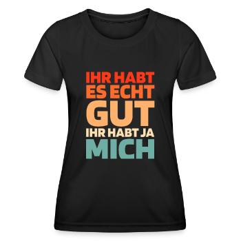 Schwarzer Humor - Frauen Funktions-T-Shirt - Schwarz - Vorne - AI Model Female 172 light (172cm)