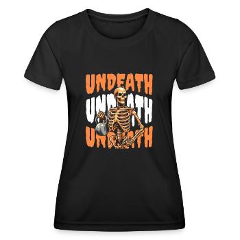 Kettlebell Squelette Mort-Mort - T-shirt sport Femme - noir - Devant - AI Model Female 172 light (172cm)