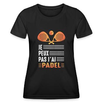 Je Peux pas j'ai Padel Padeliste Joueur De Padel - T-shirt sport Femme - noir - Devant - AI Model Female 172 light (172cm)