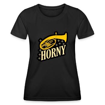 Tenorhorn Brass Instrument Orchestra - Frauen Funktions-T-Shirt - Schwarz - Vorne - AI Model Female 172 light (172cm)