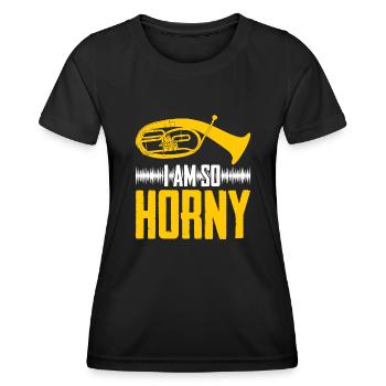 Tenorhorn Orchestra Brass Instrument - Frauen Funktions-T-Shirt - Schwarz - Vorne - AI Model Female 172 light (172cm)