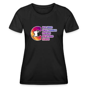 Wetter Sturmjäger Meteorologie Liebhaber Outfit - Frauen Funktions-T-Shirt - Schwarz - Vorne - AI Model Female 172 light (172cm)