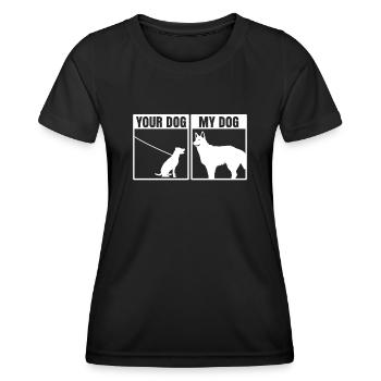 German Shepherd White Shepherd Dogs Dog - Women's Functional T-Shirt - black - Front - AI Model Female 172 light (172cm)