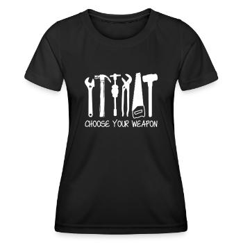 Workshop DIY Dad Craftsman Tools - Frauen Funktions-T-Shirt - Schwarz - Vorne - AI Model Female 172 light (172cm)