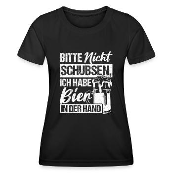 Biertrinken Bier Fun Kneipe Hopfen Saufen Trinkspi - Frauen Funktions-T-Shirt - Schwarz - Vorne - AI Model Female 172 light (172cm)