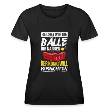Donnez-moi les balles, imbéciles, bière, amusement, beer pong - T-shirt sport Femme - noir - Devant - AI Model Female 172 light (172cm)