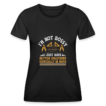 Professeur de mathématiques Professeur d’école Professeur de mathématiques drôle S - T-shirt sport Femme - noir - Devant - AI Model Female 172 light (172cm)