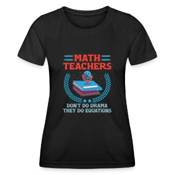 Professeur de mathématiques Professeur d’école Professeur de mathématiques drôle S - T-shirt sport Femme - noir - Devant - AI Model Female 172 light (172cm)