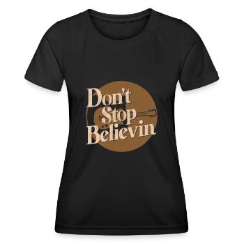 N’ARRÊTEZ PAS DE CROIRE - T-shirt sport Femme - noir - Devant - AI Model Female 172 light (172cm)