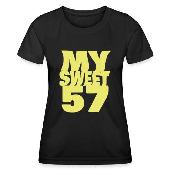 Geburtstag 57 - Frauen Funktions-T-Shirt - Schwarz - Vorne - AI Model Female 172 light (172cm)