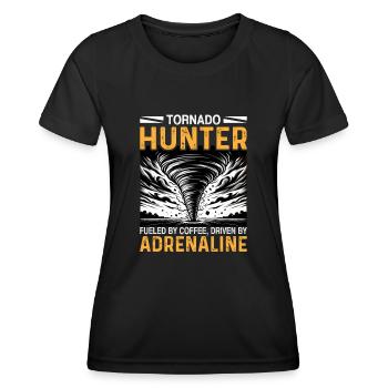 Storm Hunting Weather Lover Tornado Hunting Outfit - Women's Functional T-Shirt - black - Front - AI Model Female 172 light (172cm)
