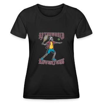 Tennis Afterworld Adventure - Frauen Funktions-T-Shirt - Schwarz - Vorne - AI Model Female 172 light (172cm)