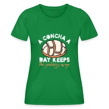 Une concha par jour éloigne la tristesse Casserole mexicaine - T-shirt sport Femme - vert - Devant - AI Model Female 172 dark (172cm)