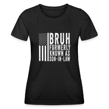 Retro Bruh früher als Schwiegersohn bekannt - Frauen Funktions-T-Shirt - Schwarz - Vorne - AI Model Female 172 light (172cm)