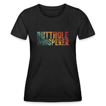 Arschloch-Flüsterer - Frauen Funktions-T-Shirt - Schwarz - Vorne - AI Model Female 172 light (172cm)