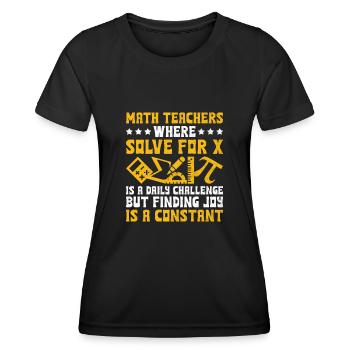 Professeur de mathématiques Professeur d’école Professeur de mathématiques drôle S - T-shirt sport Femme - noir - Devant - AI Model Female 172 light (172cm)
