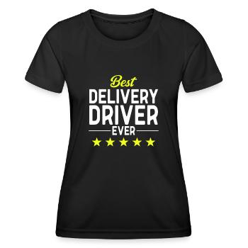 Lieferant Paket Lieferung - Frauen Funktions-T-Shirt - Schwarz - Vorne - AI Model Female 172 light (172cm)