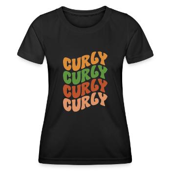 Cheveux bouclés Boucles afro Cheveux naturels - T-shirt sport Femme - noir - Devant - AI Model Female 172 light (172cm)