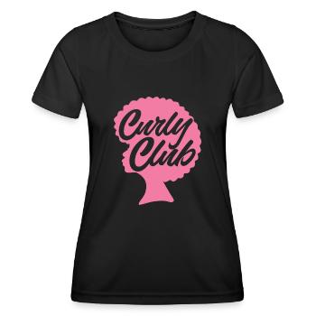 Cheveux bouclés Boucles afro Cheveux naturels - T-shirt sport Femme - noir - Devant - AI Model Female 172 light (172cm)