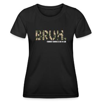 Retro Bruh früher als Schwiegersohn bekannt - Frauen Funktions-T-Shirt - Schwarz - Vorne - AI Model Female 172 light (172cm)