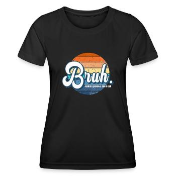 Retro Bruh früher als Schwiegersohn bekannt - Frauen Funktions-T-Shirt - Schwarz - Vorne - AI Model Female 172 light (172cm)