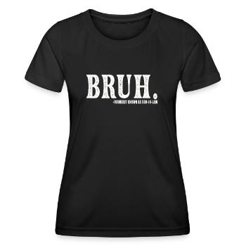Retro Bruh früher als Schwiegersohn bekannt - Frauen Funktions-T-Shirt - Schwarz - Vorne - AI Model Female 172 light (172cm)