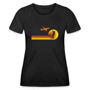 Planespotter Photographer 70s Vintage - Women's Functional T-Shirt - black - Front - AI Model Female 172 light (172cm)